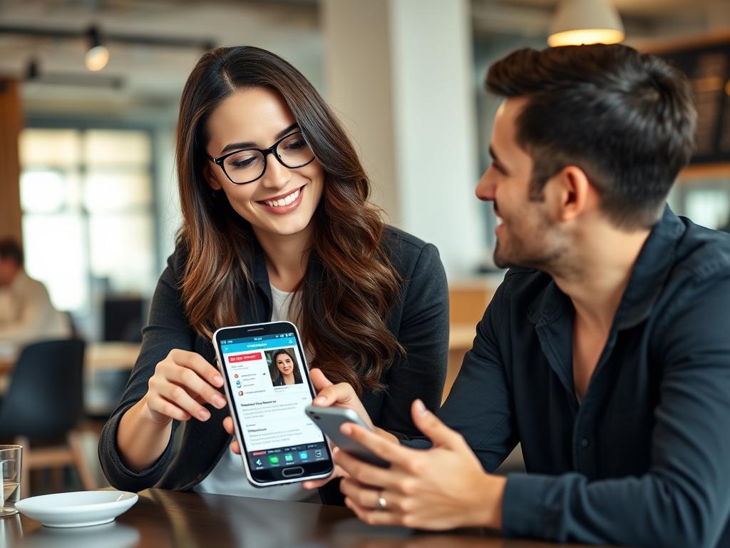 Person receiving dating coach guidance while using a dating app