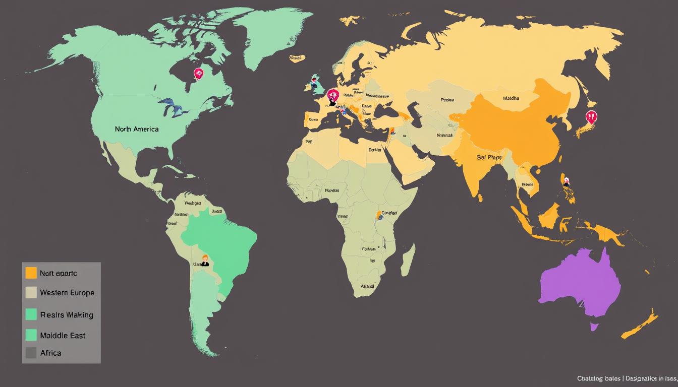 World map showing regional dating preferences across different cultures