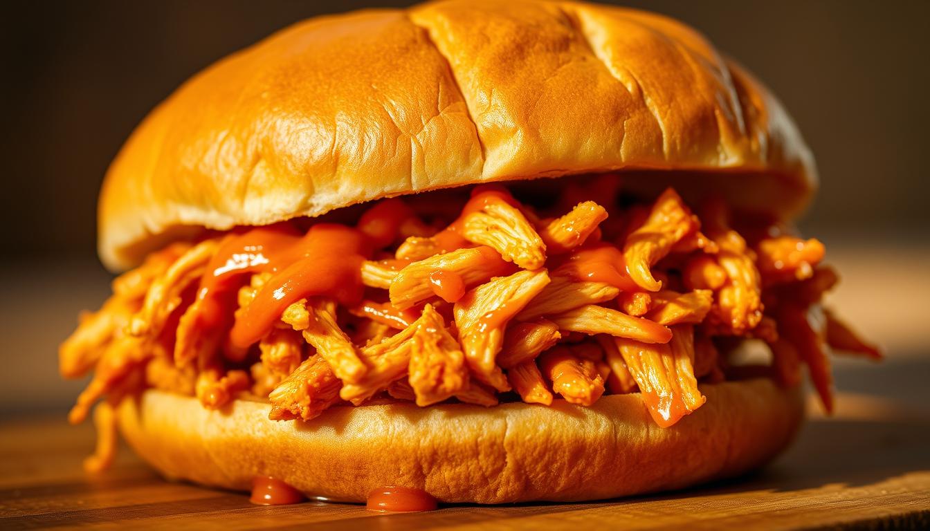 Gluten Free Crock Pot Buffalo Chicken Sandwich