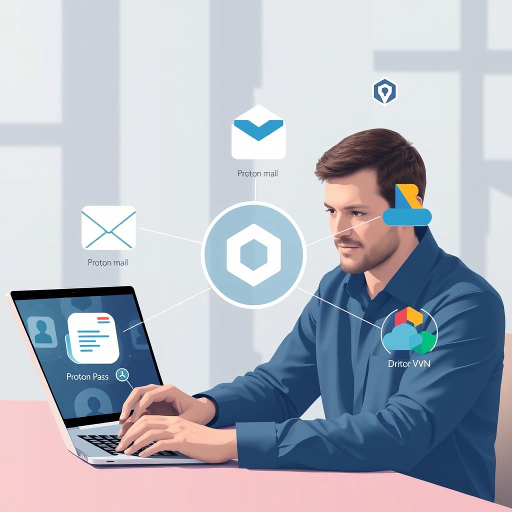 User with complete Proton privacy ecosystem including Pass, Mail, and VPN