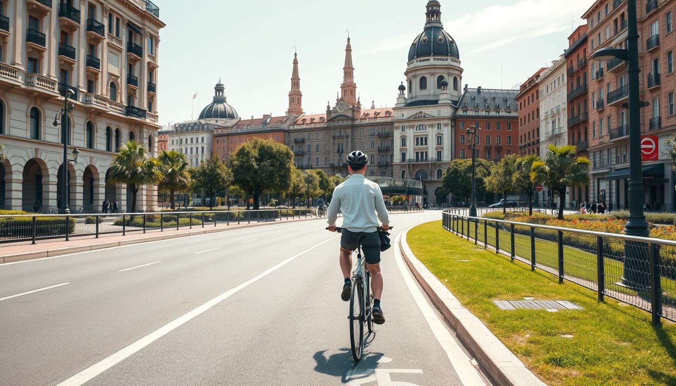 Las Mejores Tiendas De Ciclismo En Madrid: Guía Definitiva Con Mapa Interactivo 7 Ciclista Recorriendo Madrid En Bicicleta Cerca De Las Mejores Tiendas De Ciclismo En Madrid