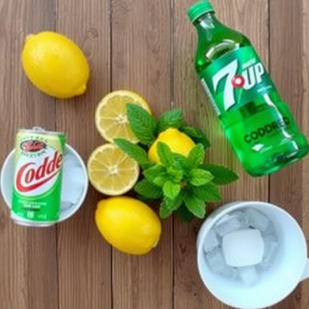 مكونات مشروب كودرد مرتبة على طاولة