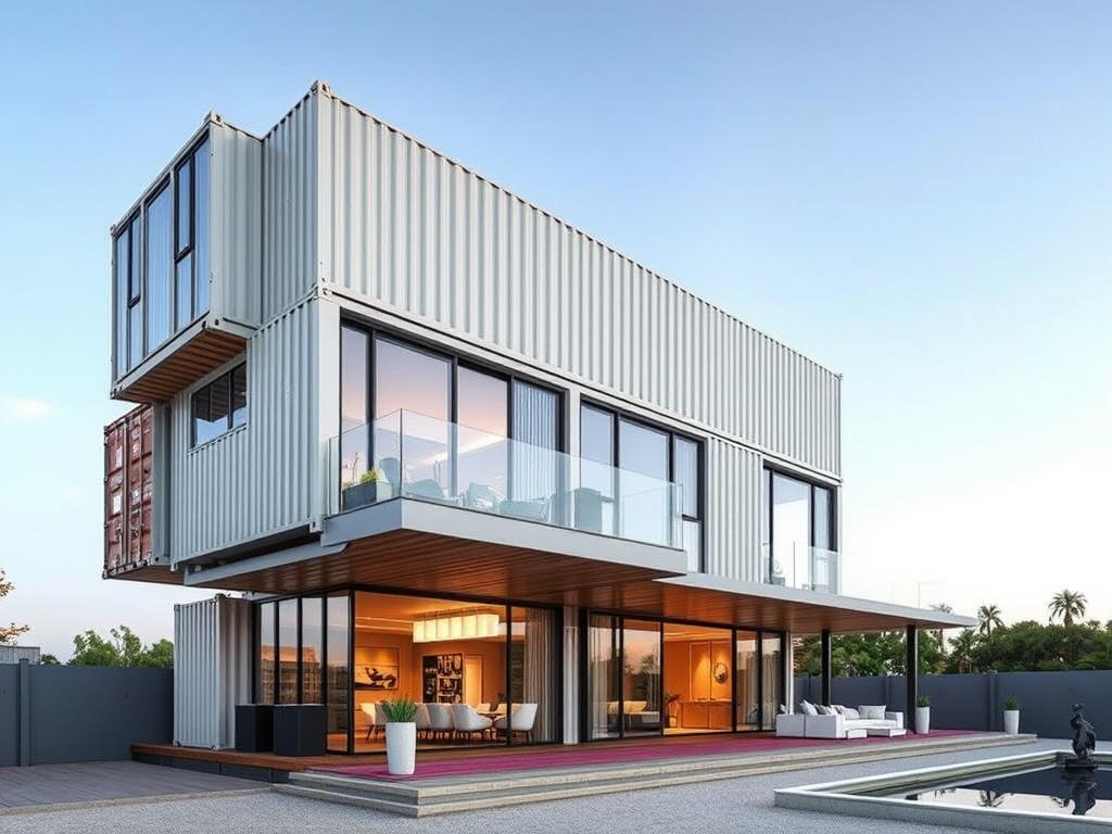 Luxury container home with multiple levels