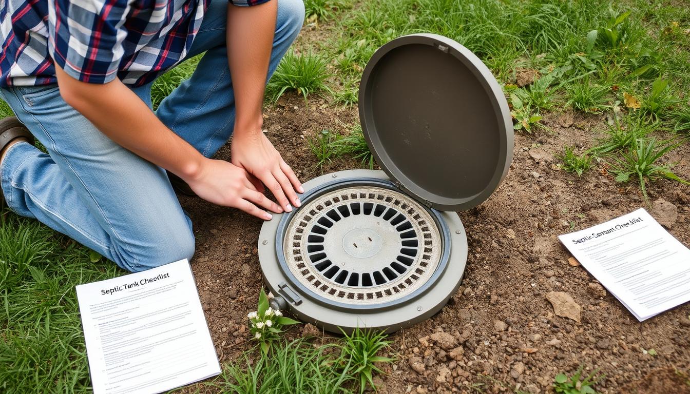 Homeowner performing regular septic tank maintenance