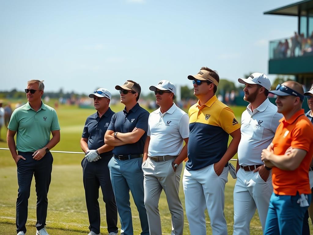 Group of well-dressed male spectators at PGA Championship