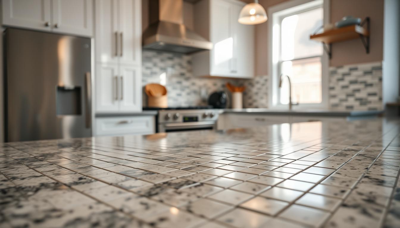 Installation von selbstklebenden Mosaikfliesen