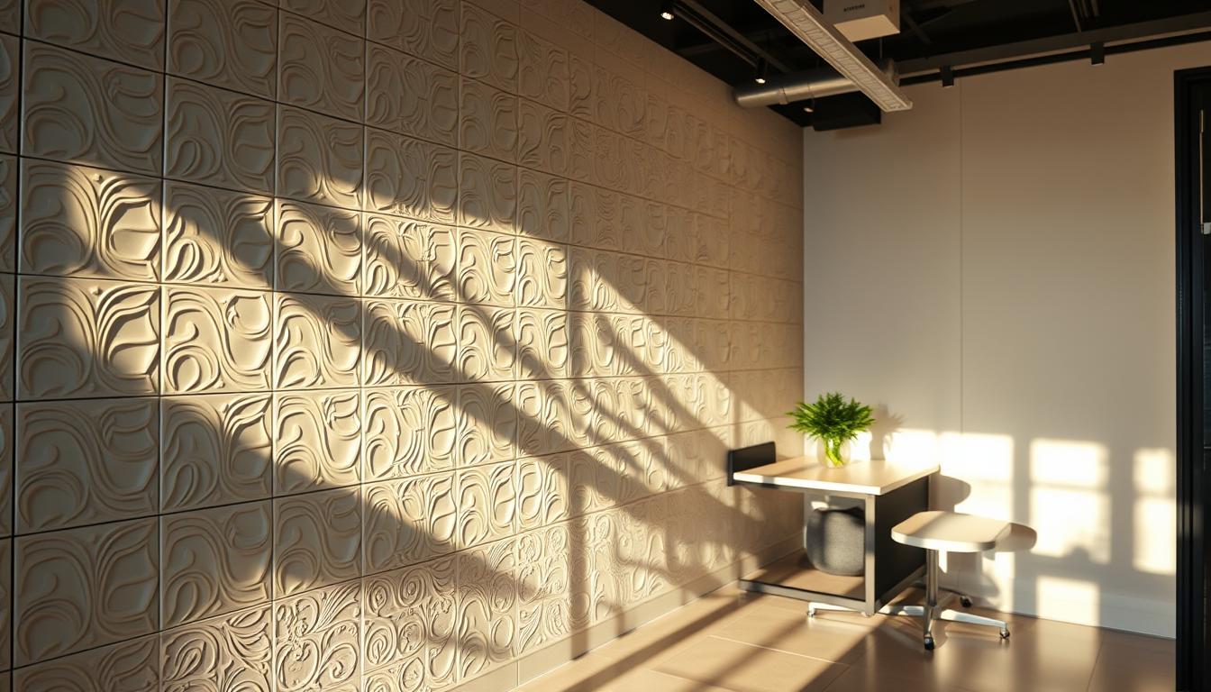 Relief-Fliesen in einer Büroumgebung