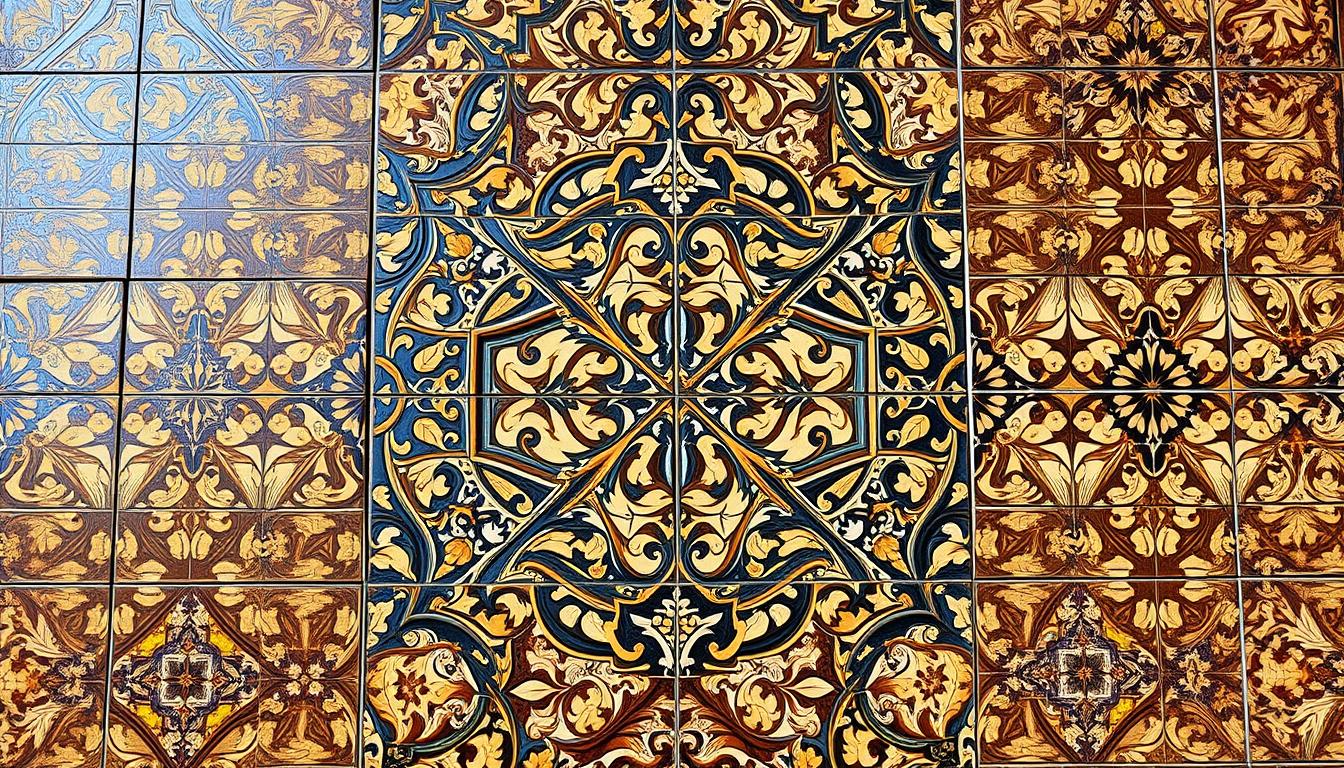 Charakteristische Designelemente gotischer Fliesenmosaike