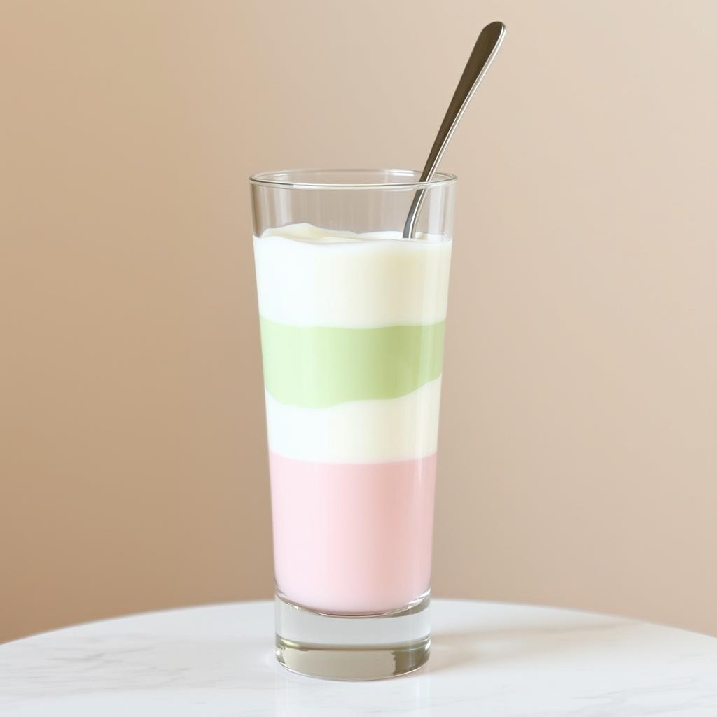 Layered panna cotta with different flavors