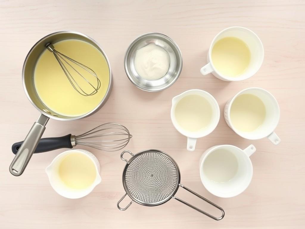 Essential tools for making panna cotta