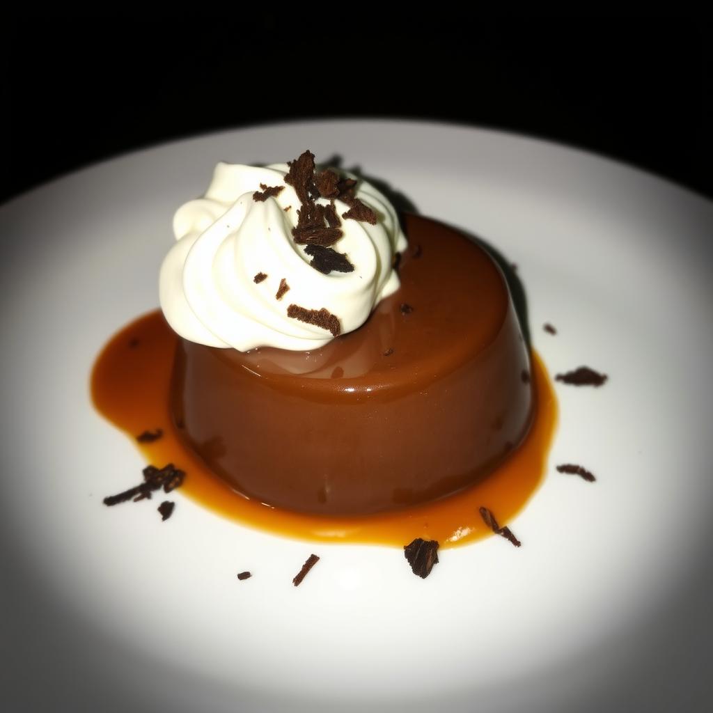 Chocolate panna cotta with whipped cream