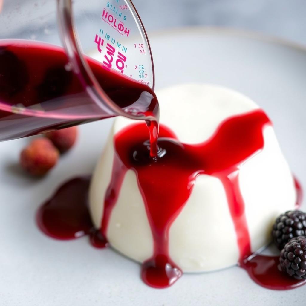 Red berry coulis for panna cotta