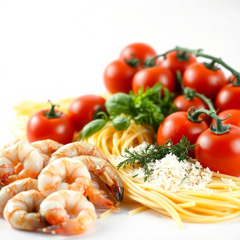 Shrimp Spaghetti Dinner Ingredients