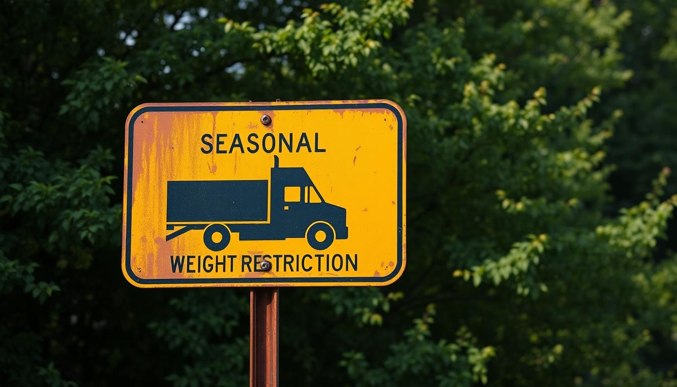 Seasonal weight limit road sign