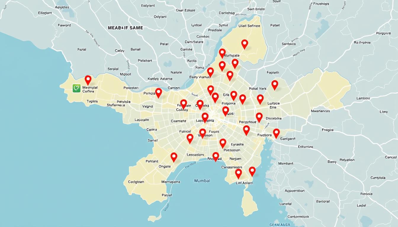 Map showing CA services coverage areas in Agra