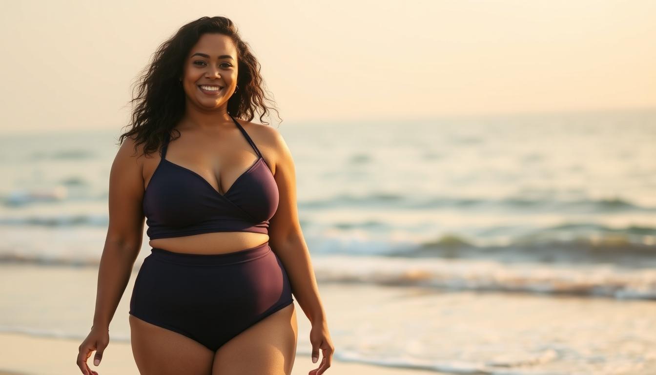 How to hide big thighs in a swimsuit?
