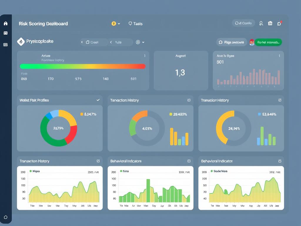Risk scoring dashboard showing cryptocurrency wallet risk profiles