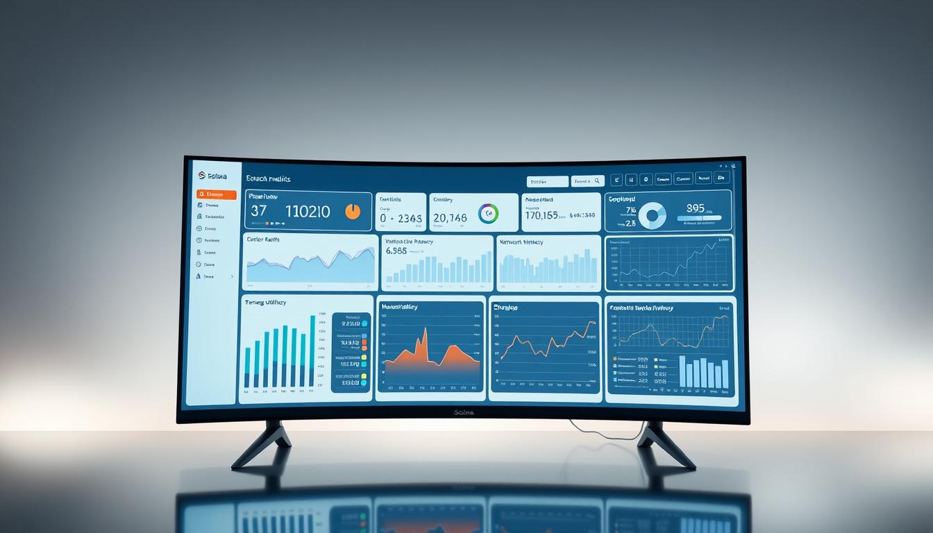 Solana infrastructure analysis dashboard showing network performance metrics
