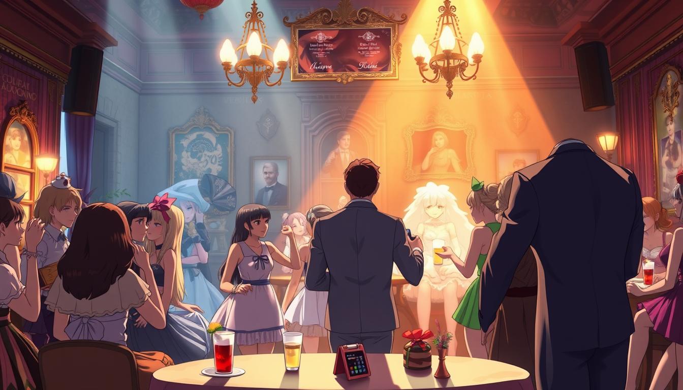 A detailed comparison of costumed party game scenes, capturing the unique qualities of the Cappuccino game against other costume-based experiences. The foreground showcases a lively party atmosphere, with festively dressed characters engaging in playful interactions. The middle ground highlights the core gameplay elements, hinting at the social dynamics and narrative unfolding. The background provides a visually striking and immersive setting, perhaps an elegant ballroom or a cozy, vintage-inspired venue, setting the mood for the costumed revelry. The lighting should be warm and inviting, casting a subtle glow that enhances the sense of celebration and camaraderie. The overall composition should balance the diverse elements, creating a visually captivating and informative illustration that captures the essence of the Cappuccino game and its distinguishing features.