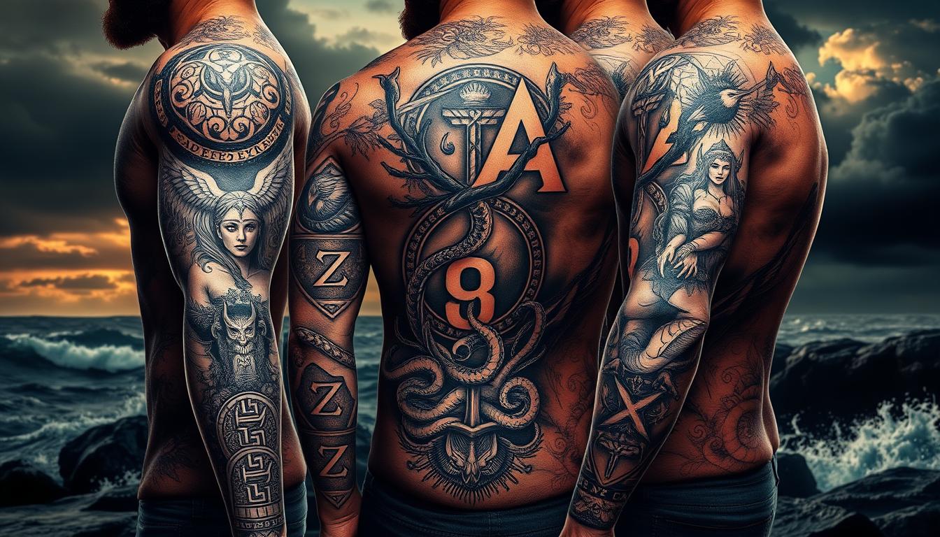 black-and-grey-viking-sleeve-tattoo-art