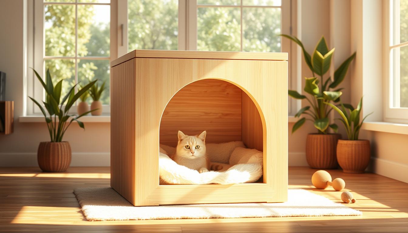 Easy-DIY-wooden-cat-house-plans-for-small-spaces
