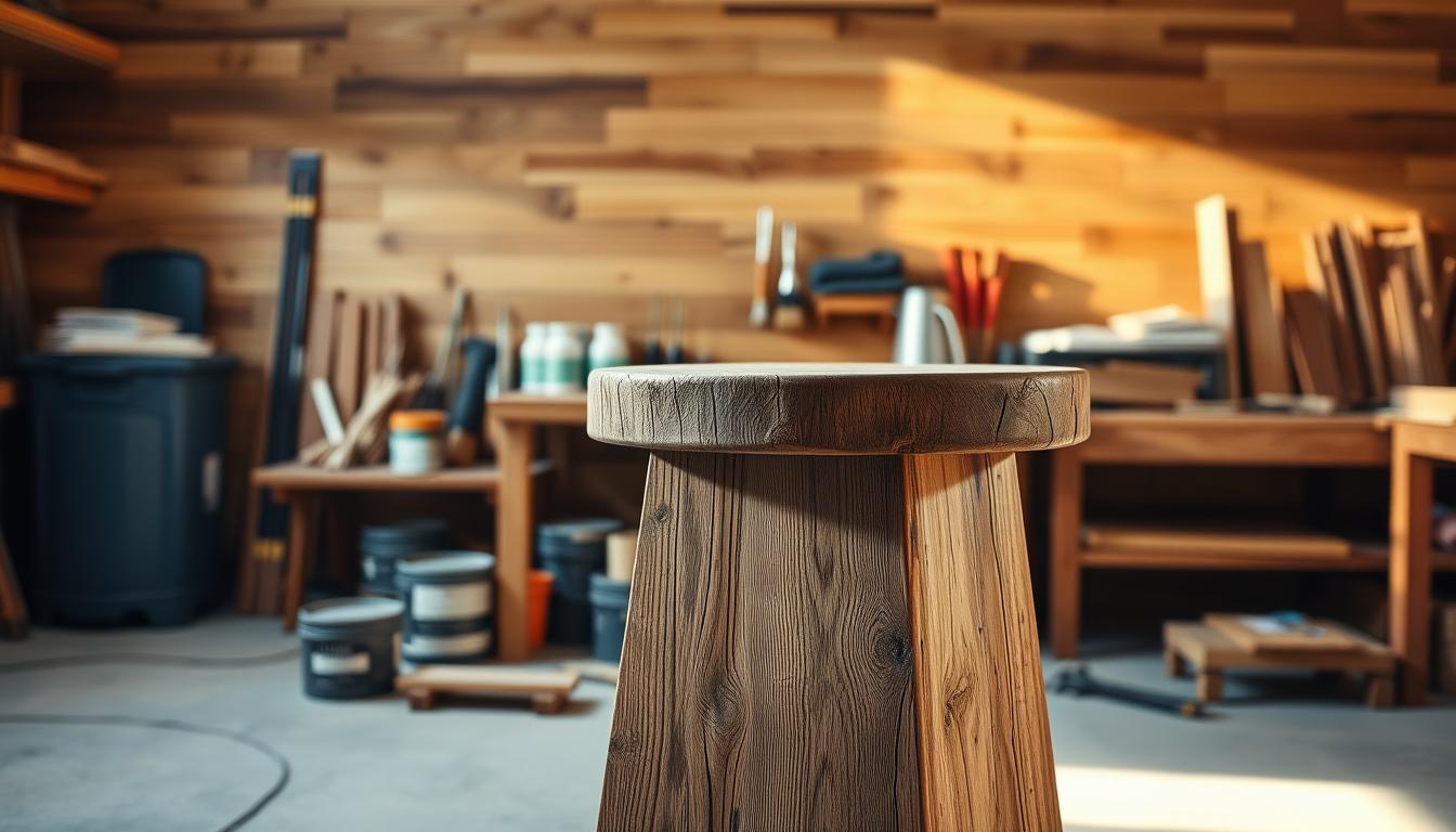 reclaimed wood stool finishing techniques