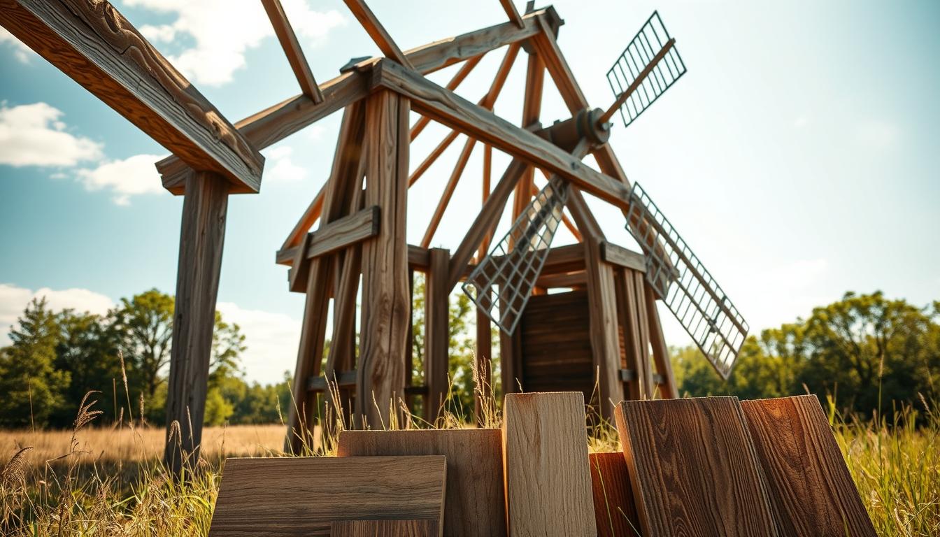 Before-and-after-comparison-of-weatherproofed-DIY-wooden-windmill