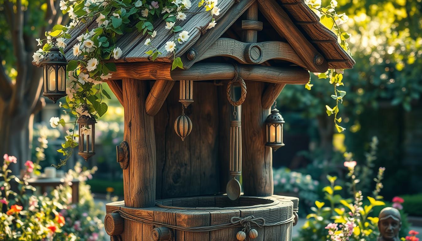 Child-Friendly-Wooden-Wishing-Well-For-Backyard-Play