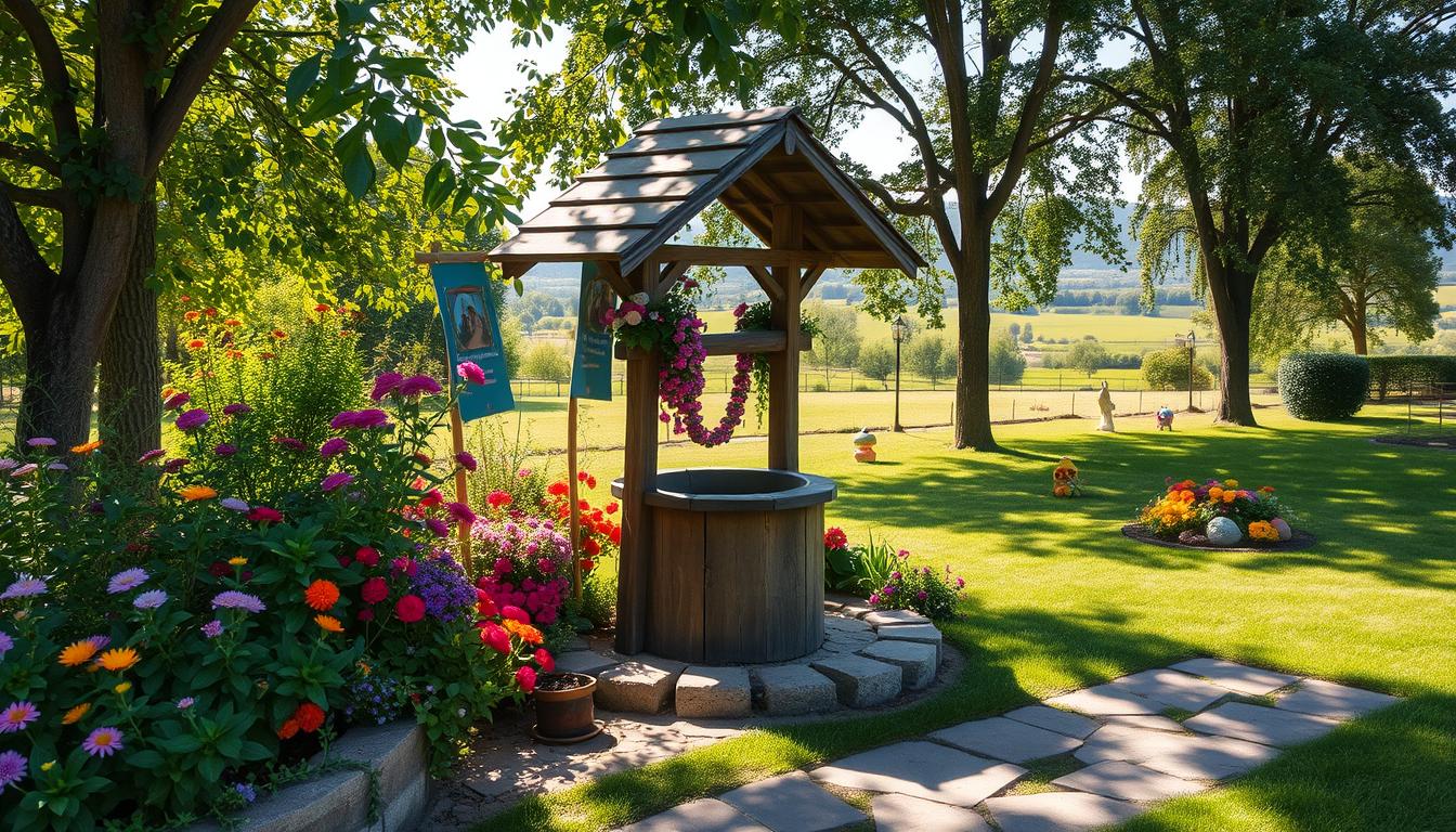 wooden-wishing-well-garden-placement