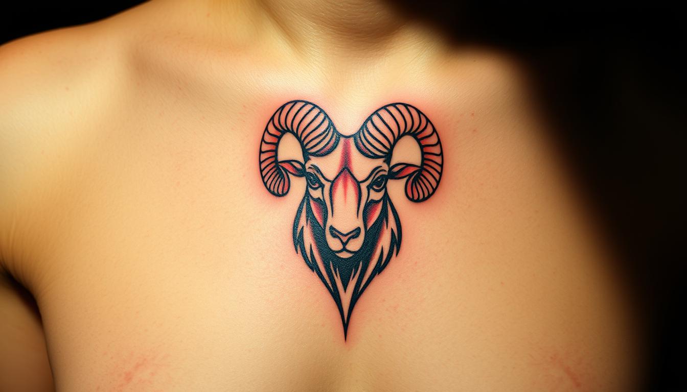 Vibrant-taurus-bull-zodiac-sign-tattoo-for-females-thigh-design