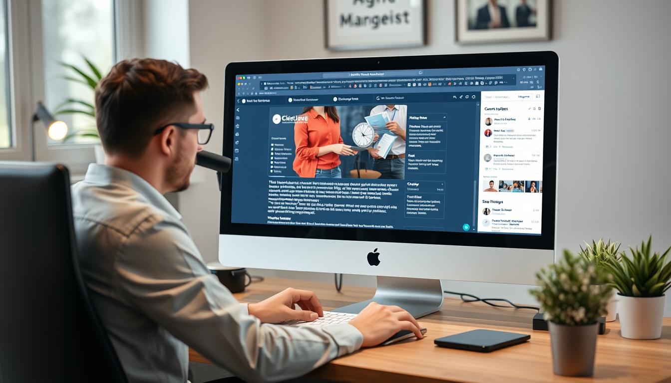 Person creating affiliate marketing content with AI tools