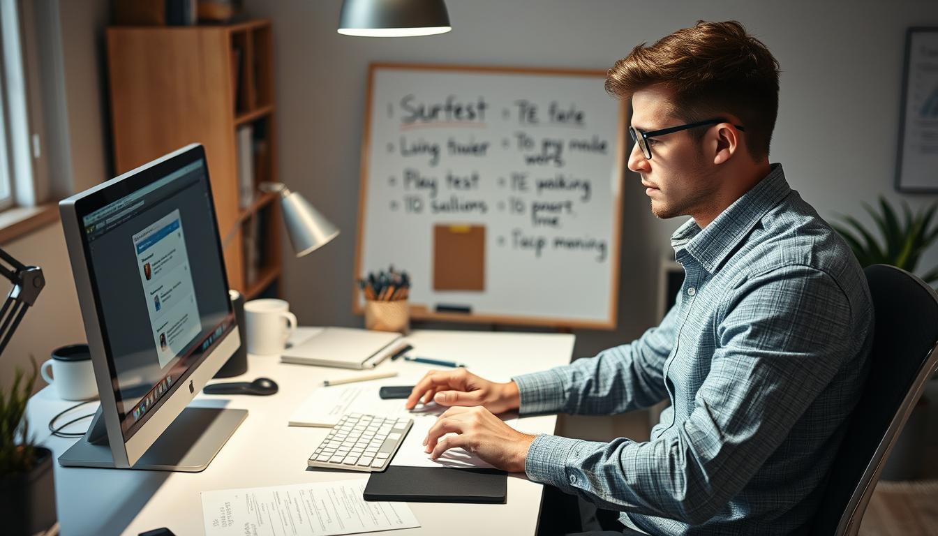 Person overcoming online work challenges