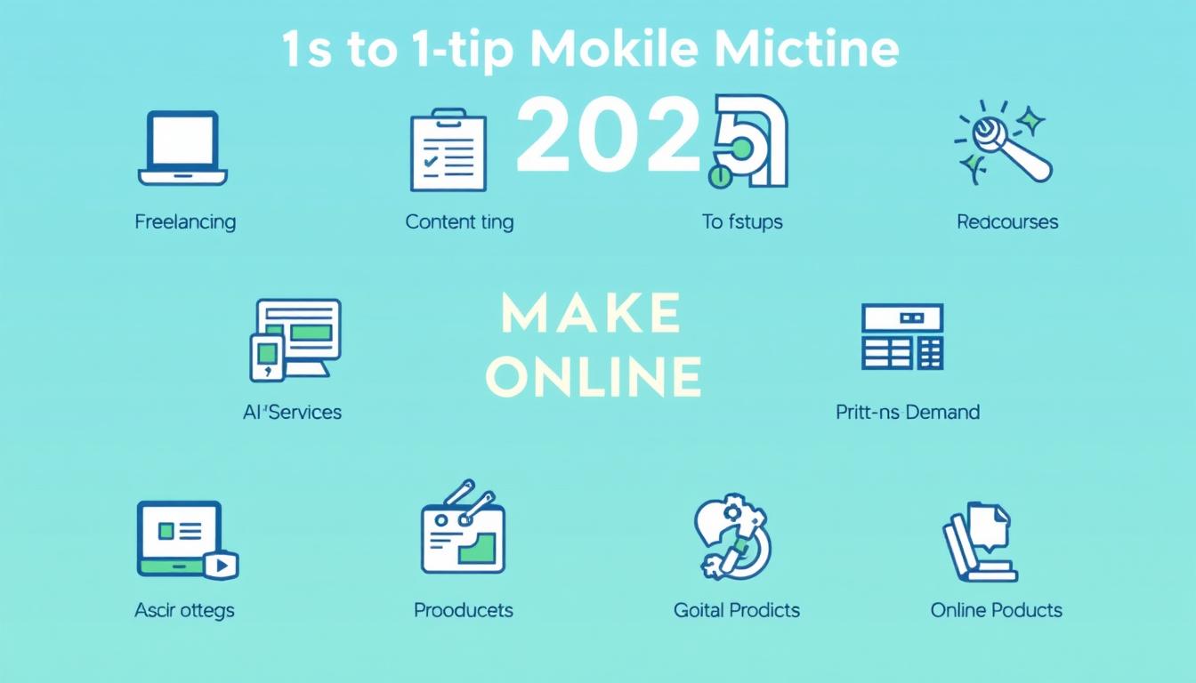 Visual representation of 10 online money-making methods for 2025