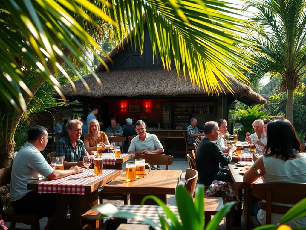 Besuch eines deutschen Restaurants in Bali