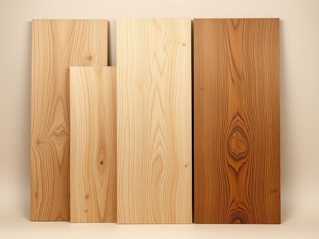 Oak veneer panels showing beautiful grain patterns