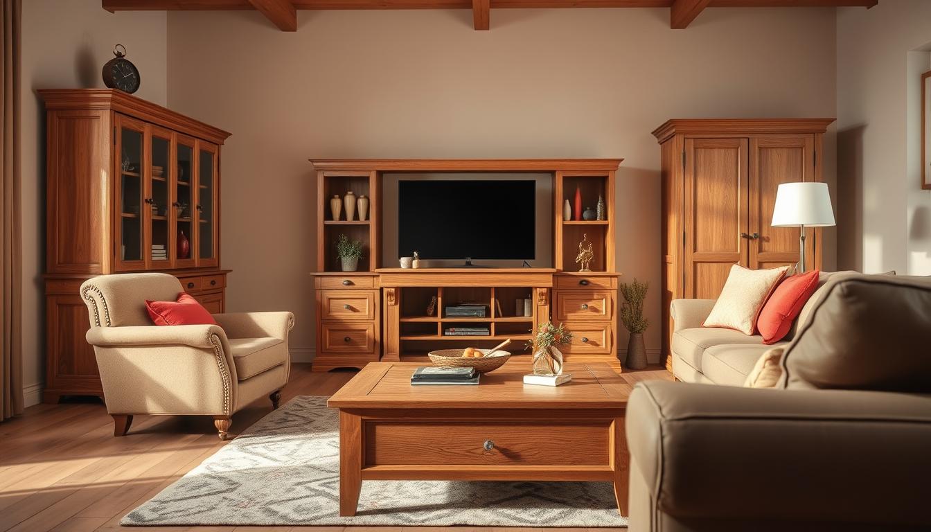 Oak wood furniture showing durability and craftsmanship
