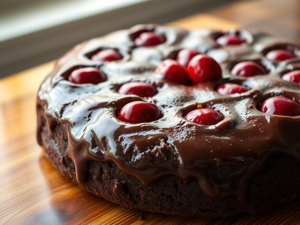 Chocolate Cherry Upside-Down Cake