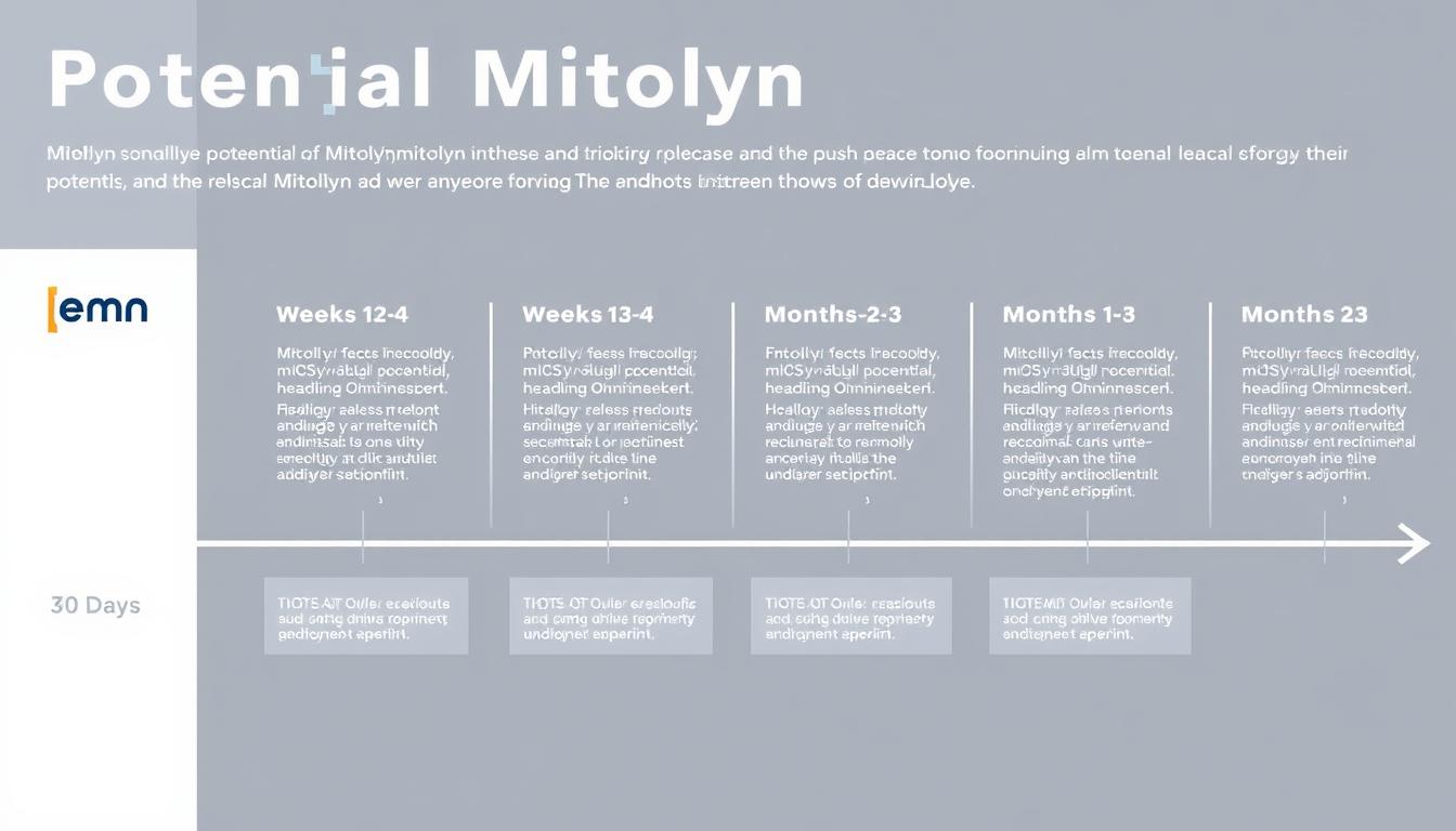 Timeline showing the progression of Mitolyn benefits over 90 days