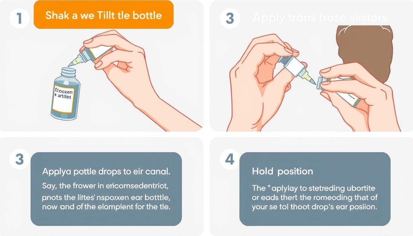 Step-by-step guide showing how to properly apply Echoxen ear drops