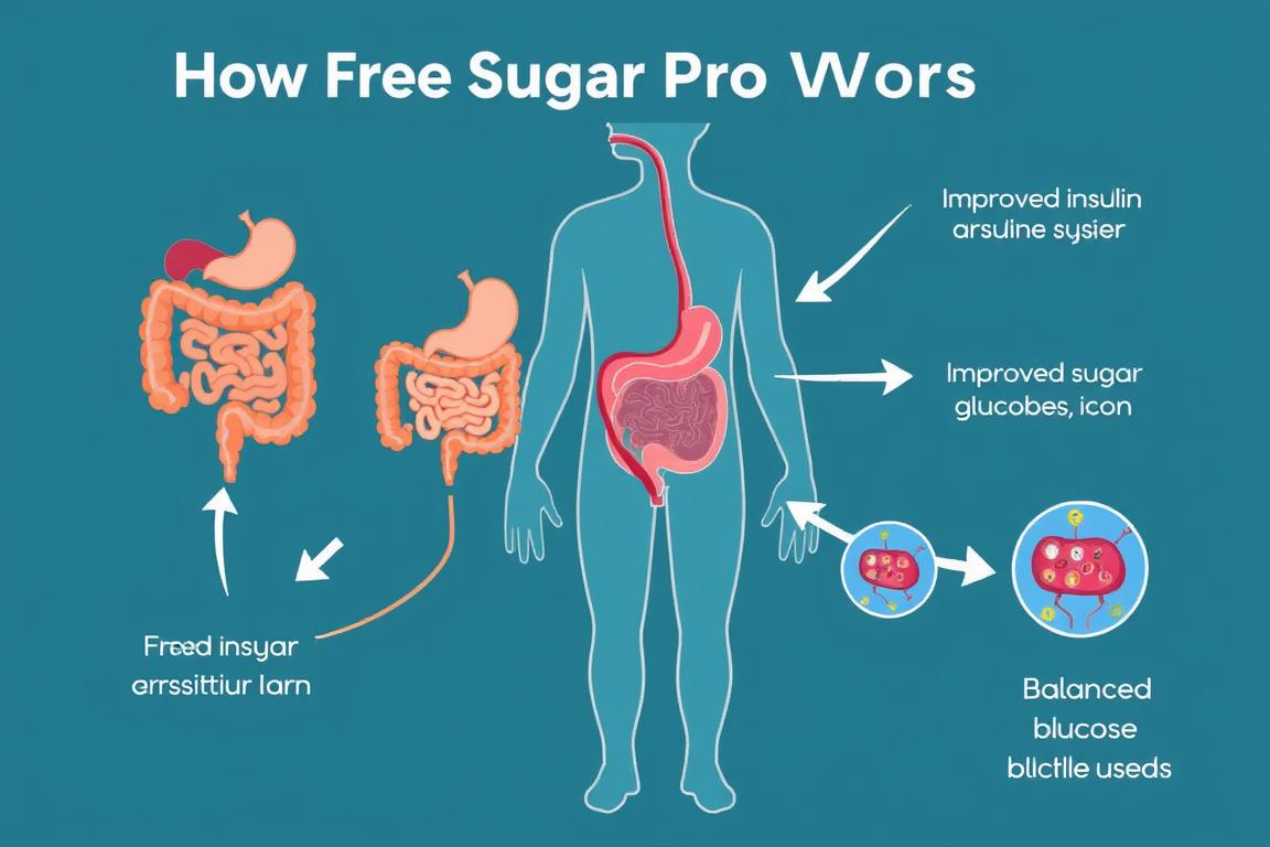 Diagram showing how Free Sugar Pro supports blood sugar balance