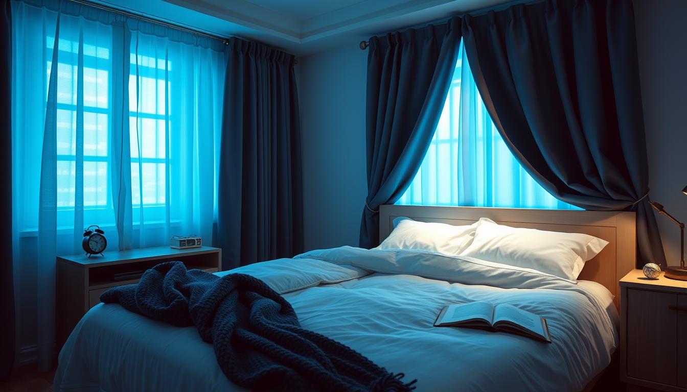 Bedroom setup optimized for healthy sleep habits