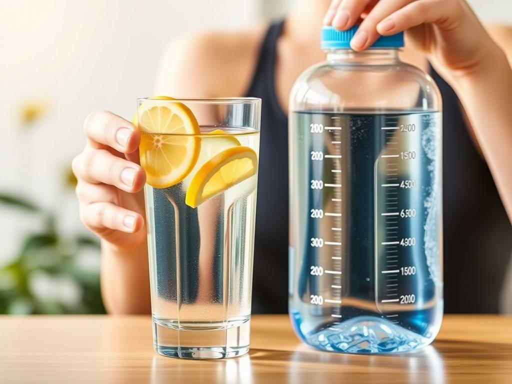 Person implementing morning lemon water health habit ritual