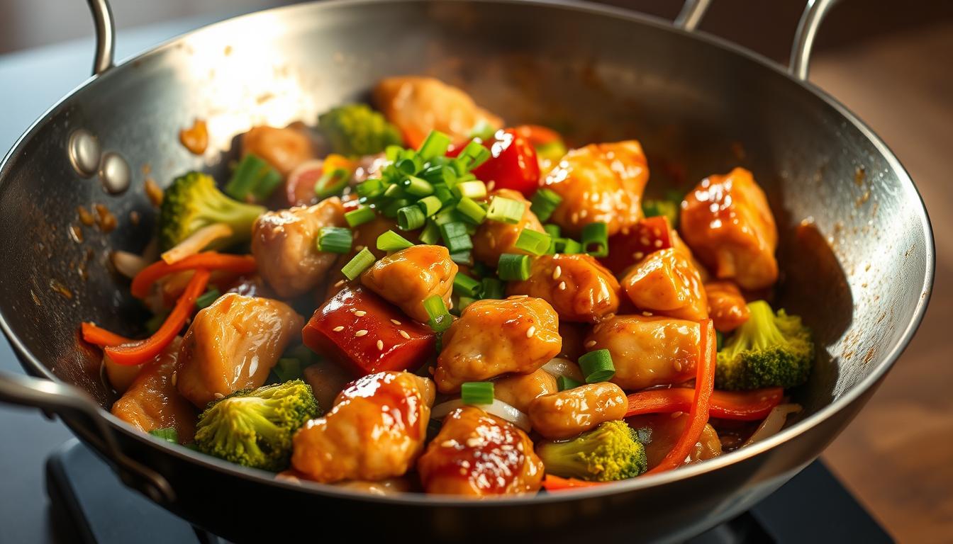 honey garlic chicken stir fry