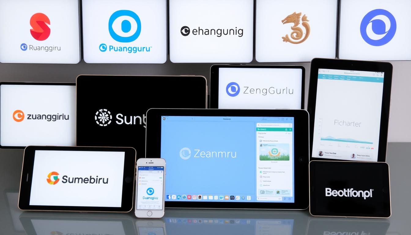 Koleksi platform e-learning populer di Indonesia termasuk Ruangguru dan Zenius