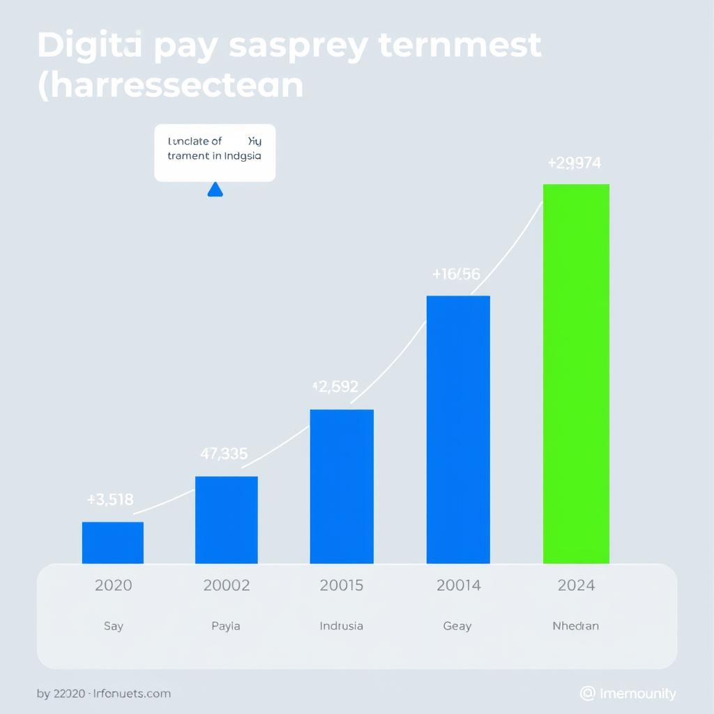 Grafik pertumbuhan transaksi pembayaran digital di Indonesia 2020-2024