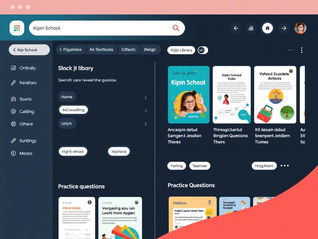Tampilan aplikasi Kipin School dengan e-book dan latihan soal platform pendidikan daring Indonesia