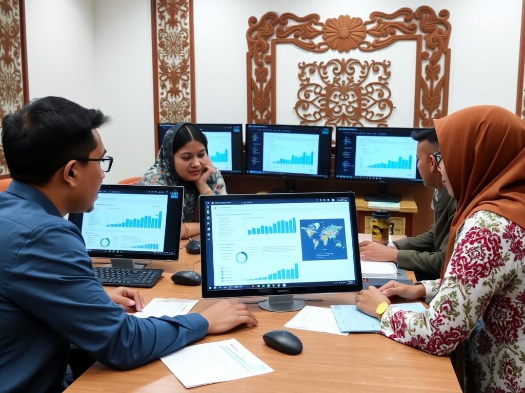 Tim pendidik Indonesia menganalisis data efektivitas program blended learning lokal