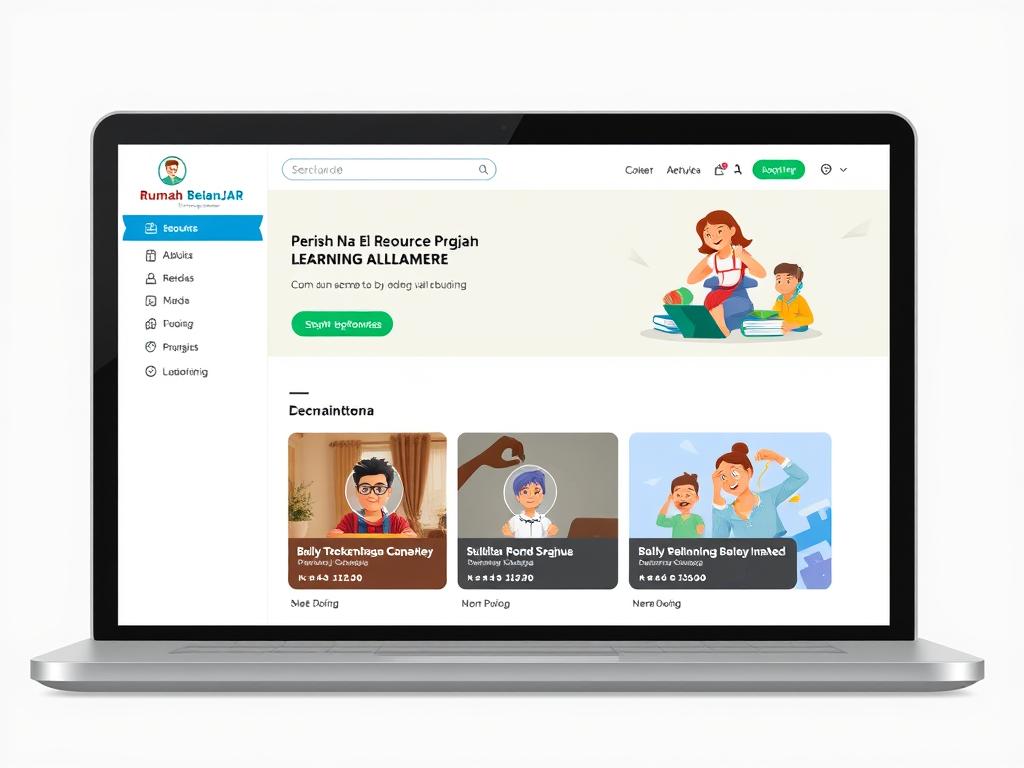Tampilan Rumah Belajar Kemendikbud dengan sumber belajar digital platform pendidikan daring Indonesia