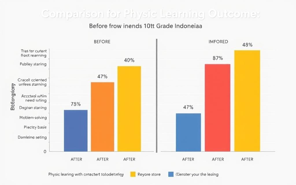 Grafik perbandingan hasil belajar fisika sebelum dan sesudah penerapan blended learning