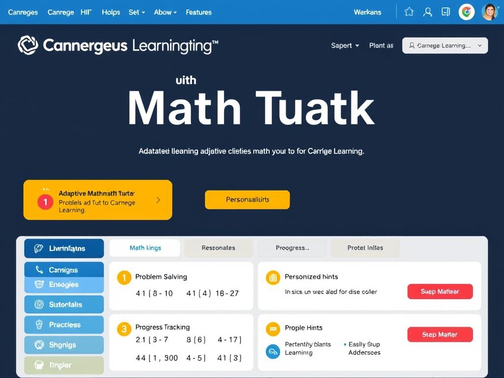 Interface Carnegie Learning menampilkan tutor matematika adaptif